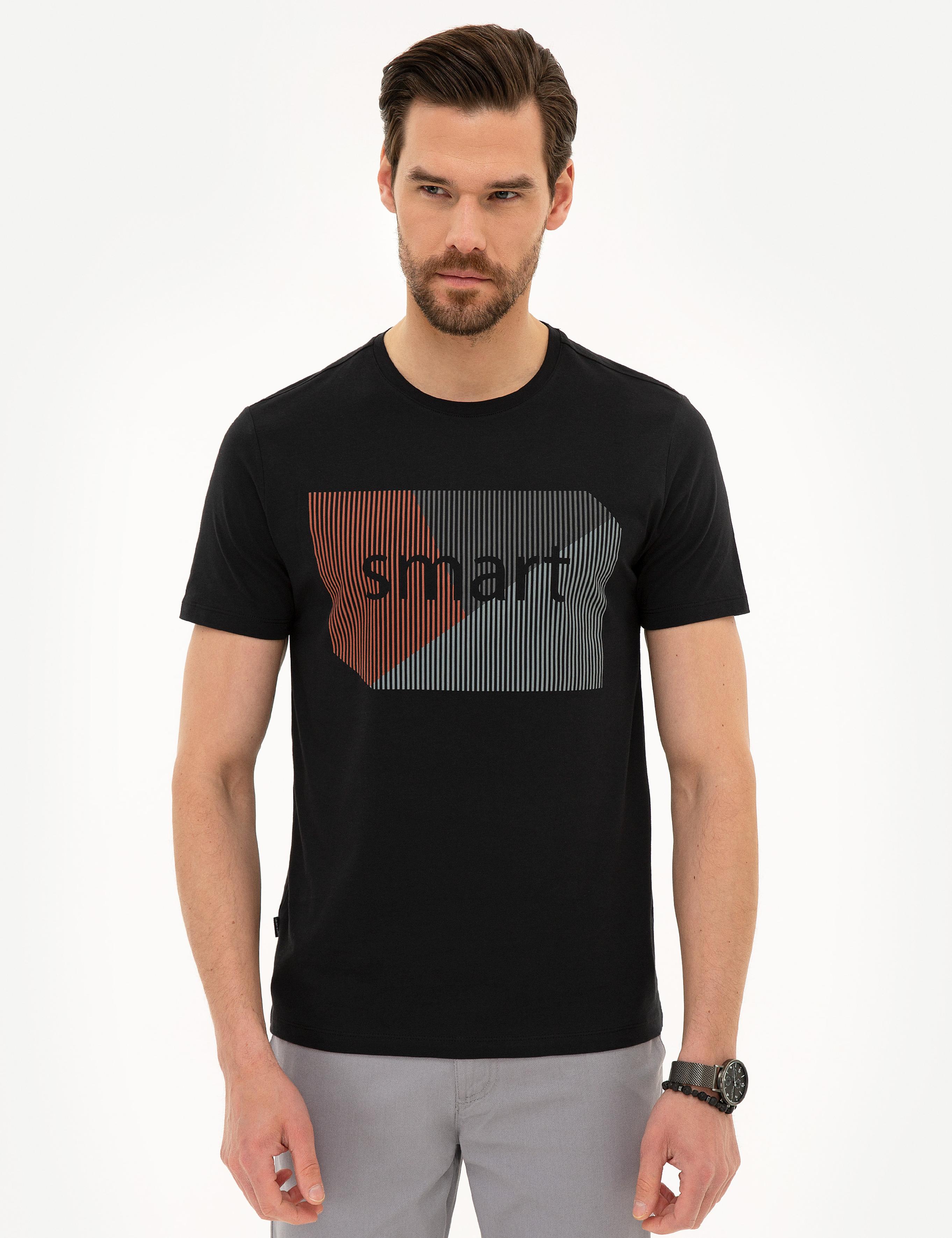 Siyah Slim Fit Bisiklet Yaka T-Shirt