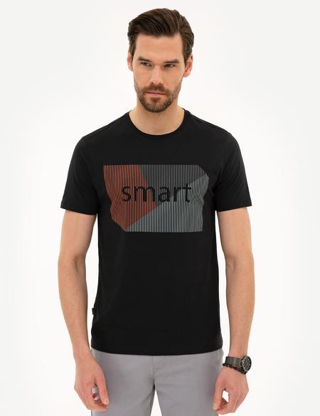 Siyah Slim Fit Bisiklet Yaka T-Shirt - 50226356019