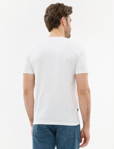 Beyaz Slim Fit Bisiklet Yaka T-Shirt - 50226503008
