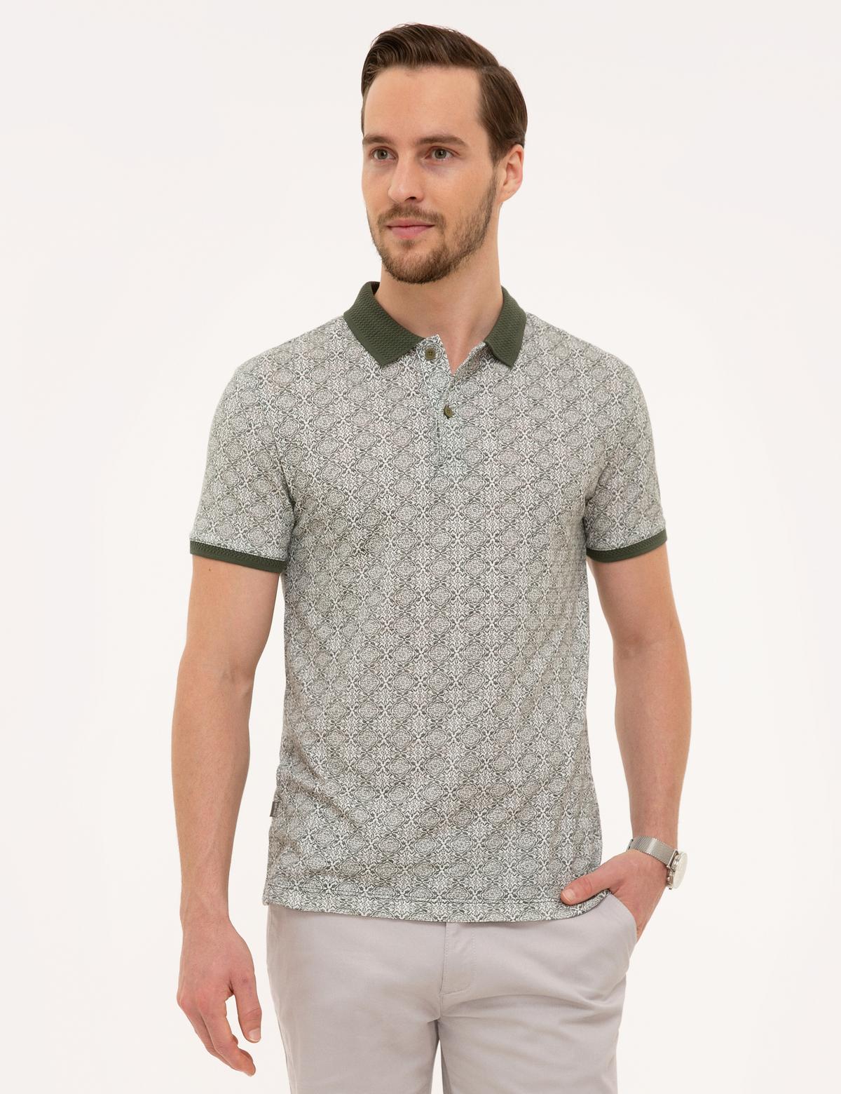 Haki Slim Fit Polo Yaka Tişört - 50224465007