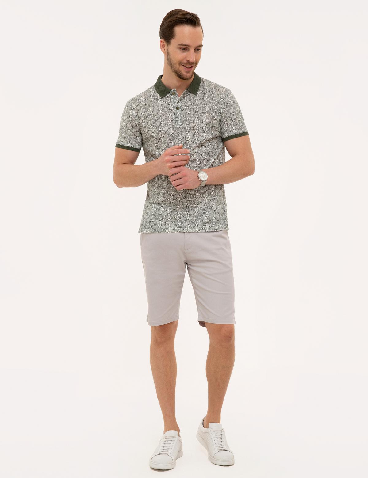 Haki Slim Fit Polo Yaka Tişört - 50224465007