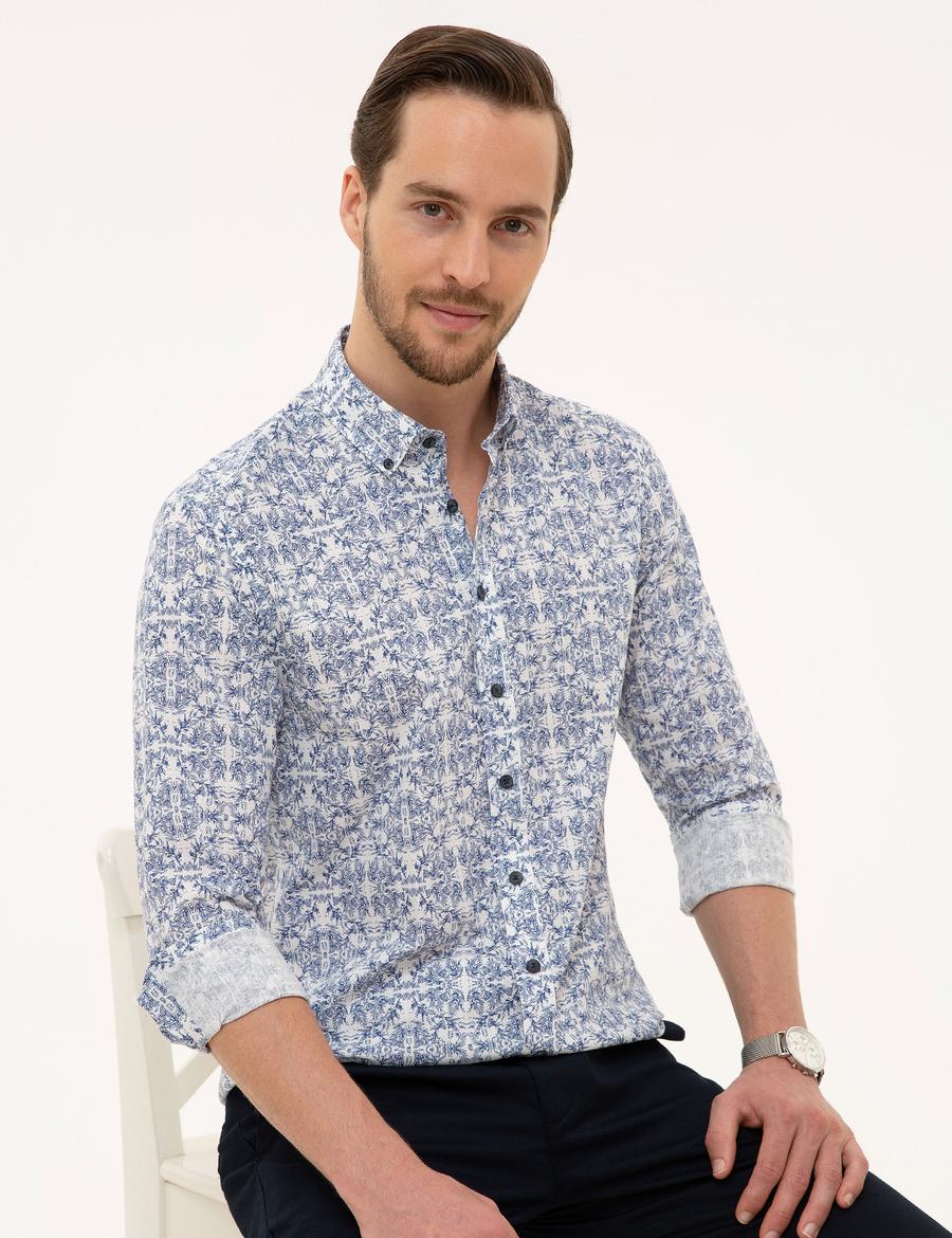 Lacivert Slim Fit Gömlek
