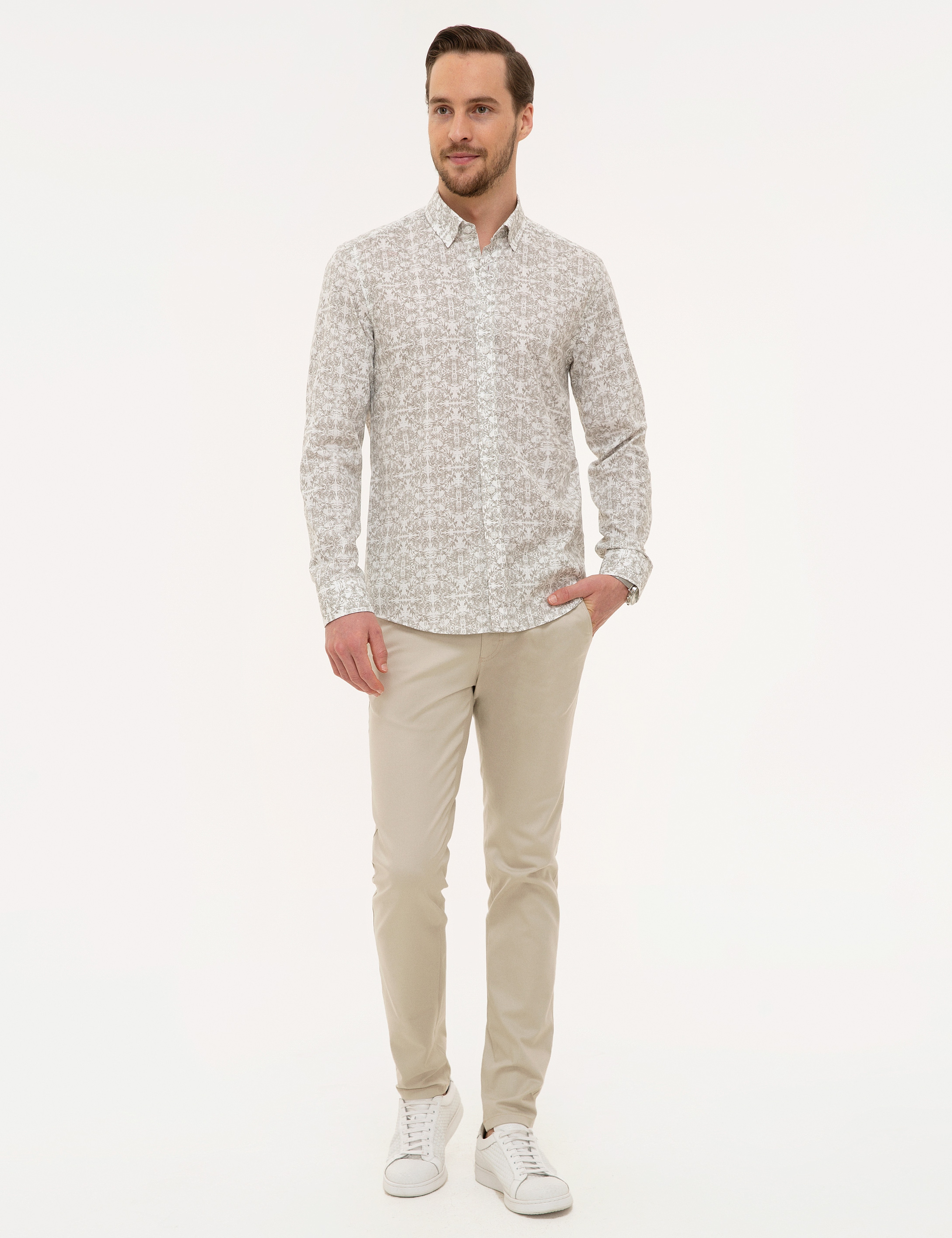 Koyu Gri Slim Fit Gömlek - Image 4