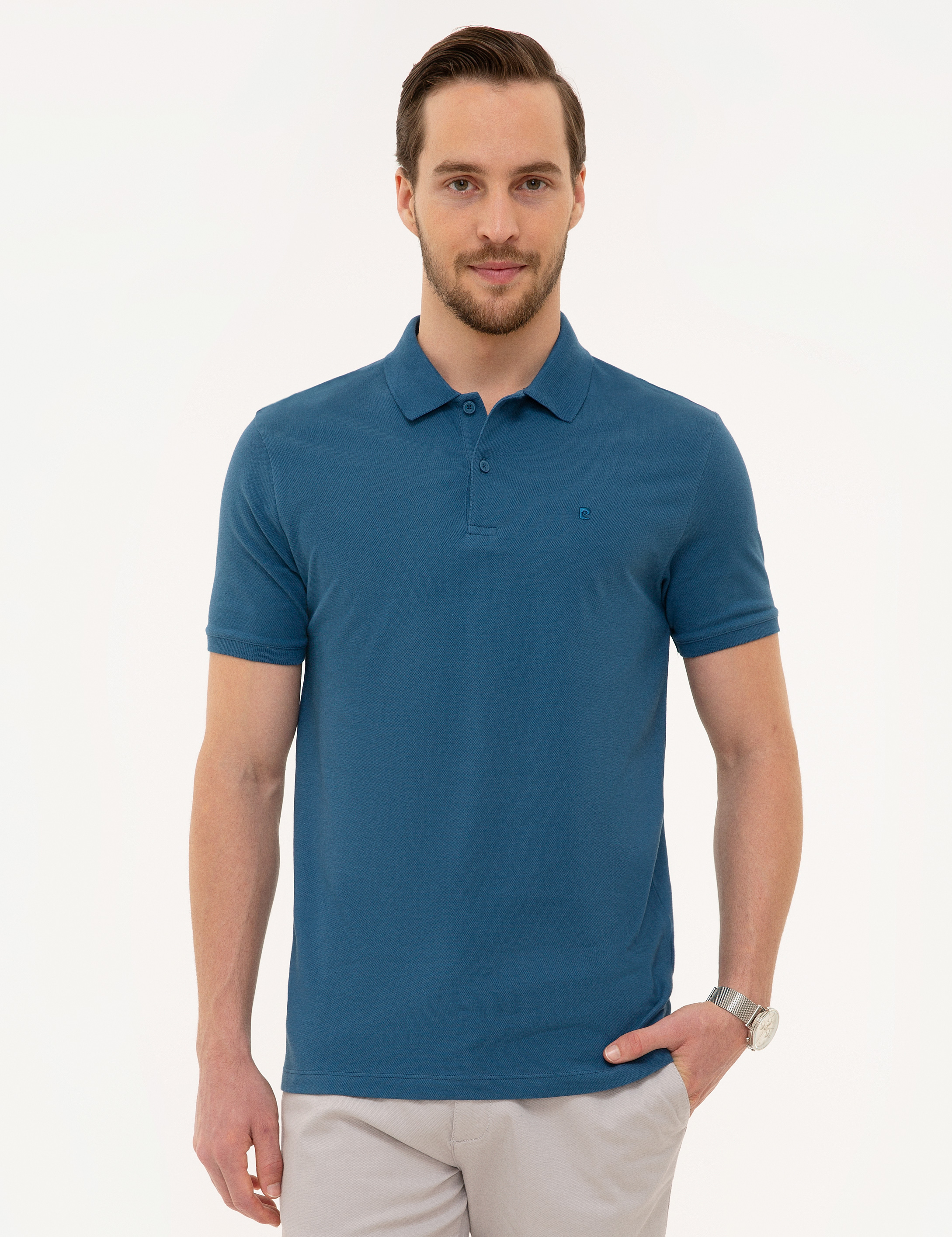 Mavi Slim Fit Polo Yaka Basic Tişört - Image 2