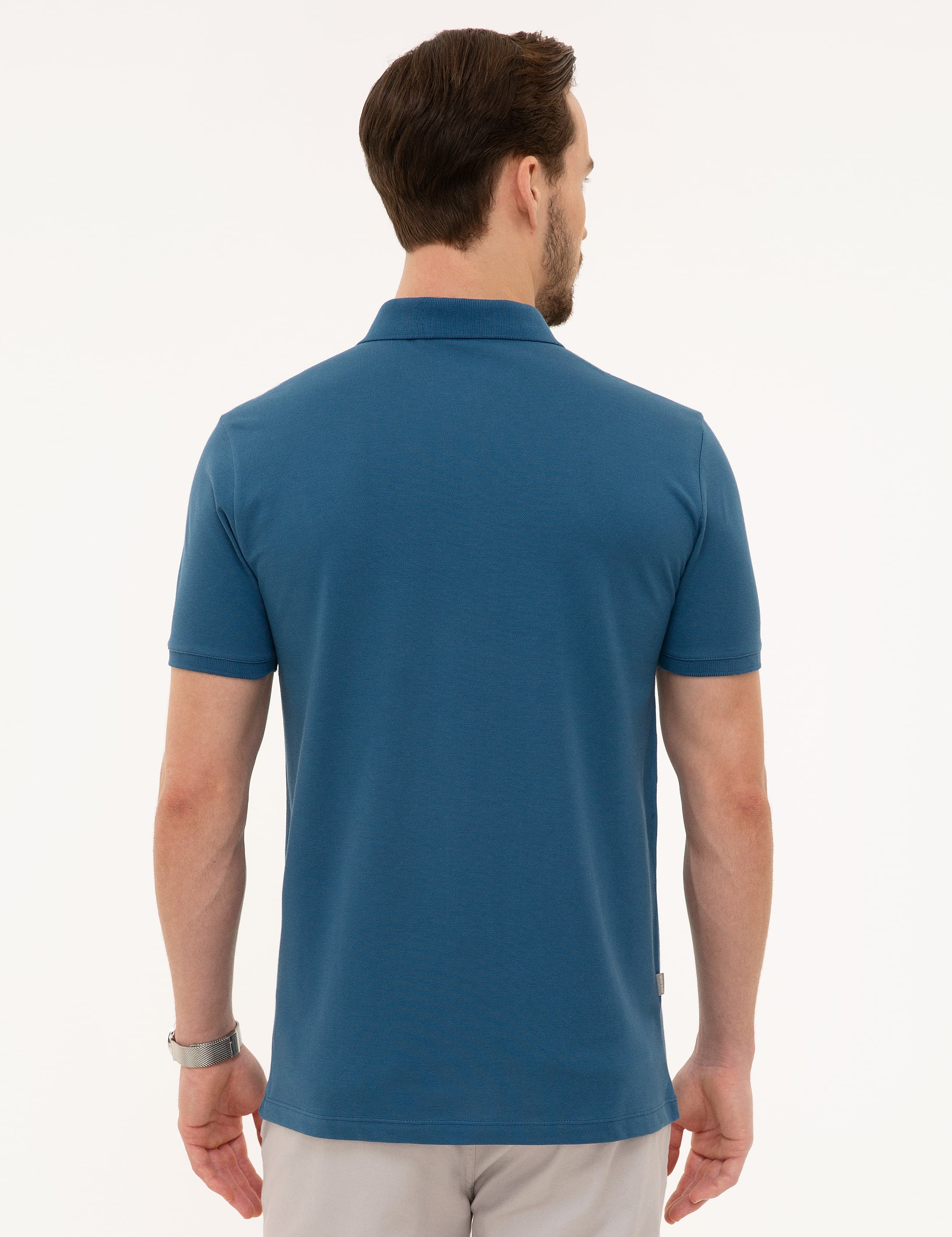 Mavi Slim Fit Polo Yaka Basic Tişört