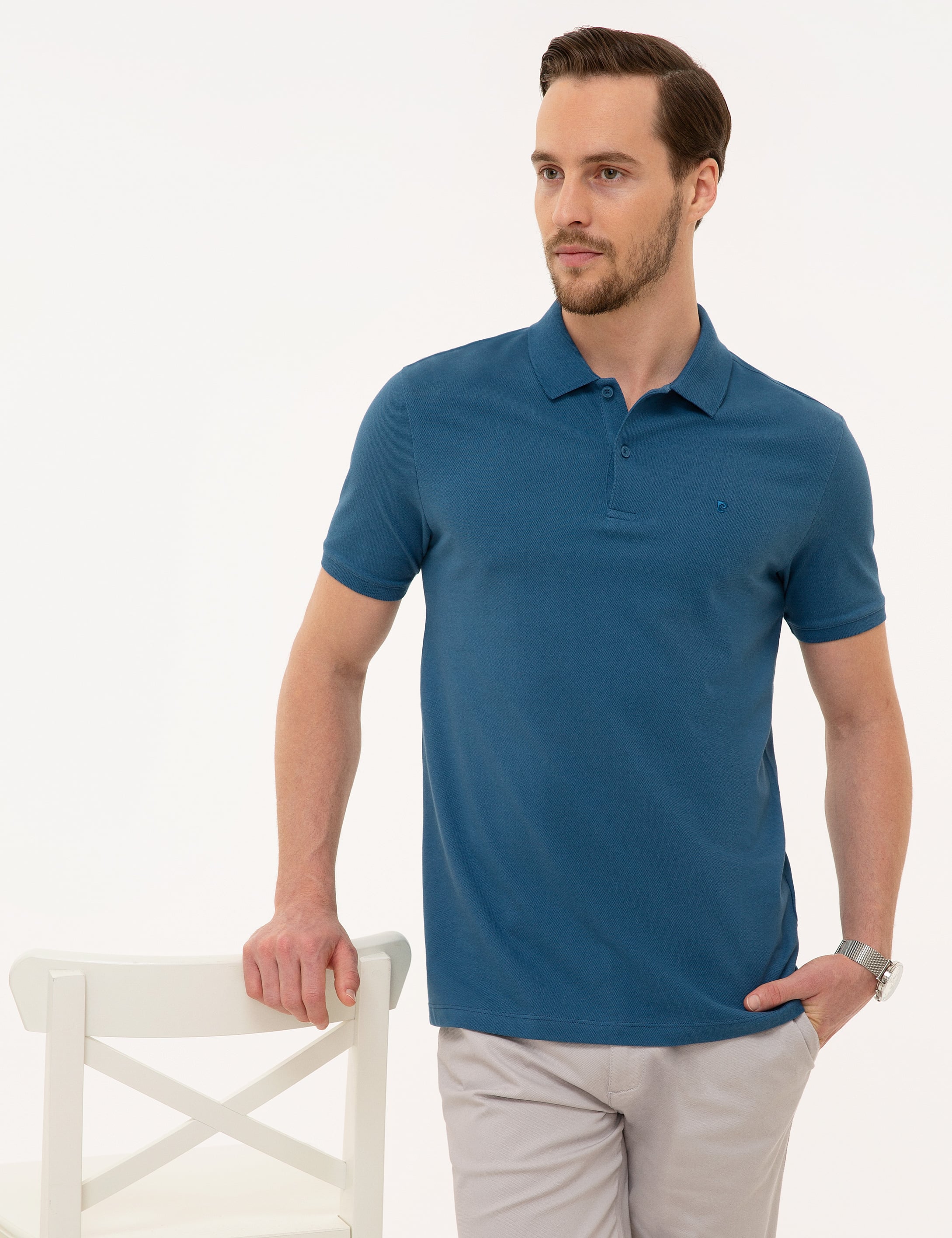 Mavi Slim Fit Polo Yaka Basic Tişört