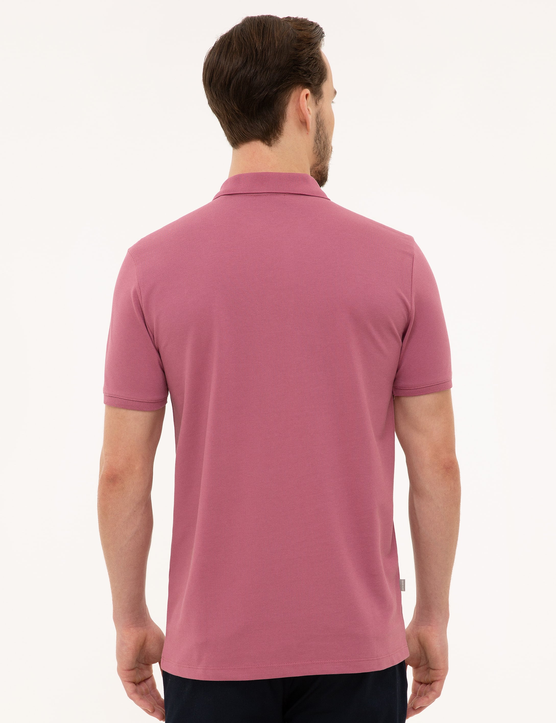 Gül Kurusu Slim Fit Basic Polo Yaka T-Shirt