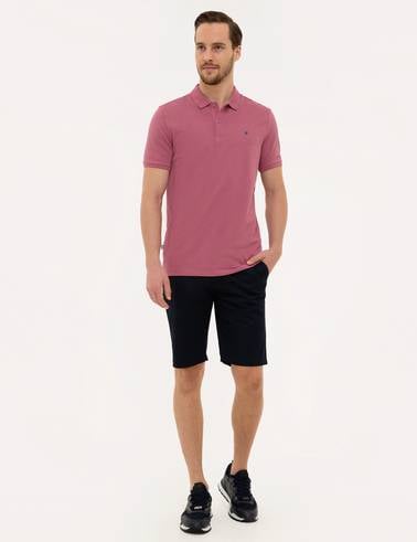 Gül Kurusu Slim Fit Basic Polo Yaka T-Shirt