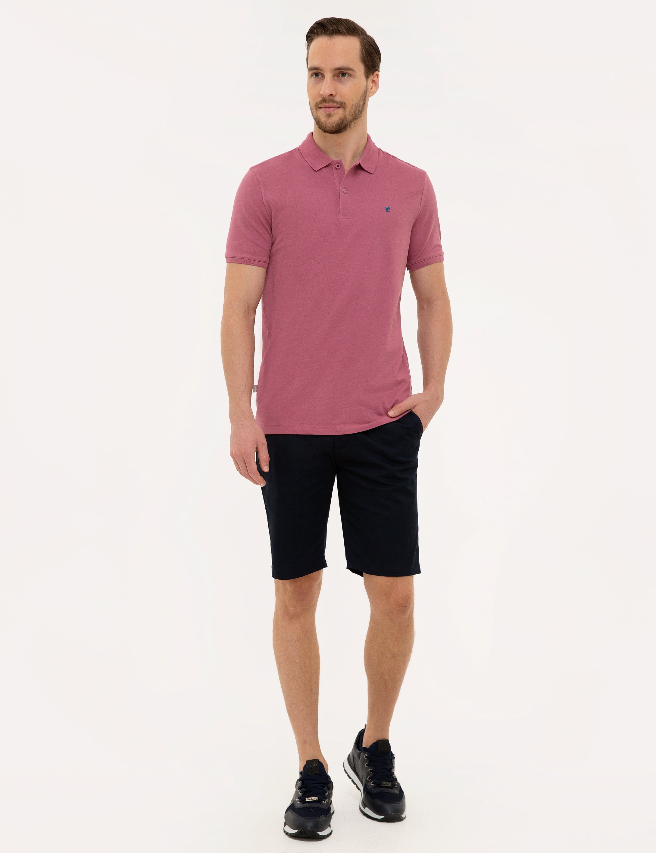 Gül Kurusu Slim Fit Basic Polo Yaka T-Shirt - Image 6