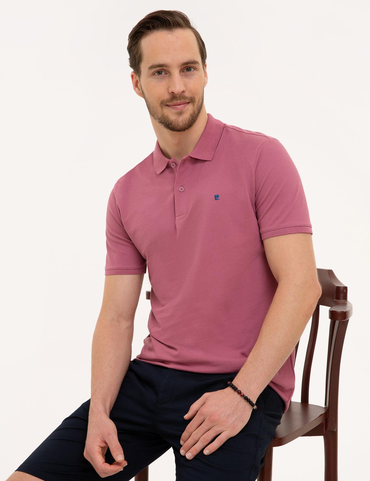 Gül Kurusu Slim Fit Basic Polo Yaka T-Shirt