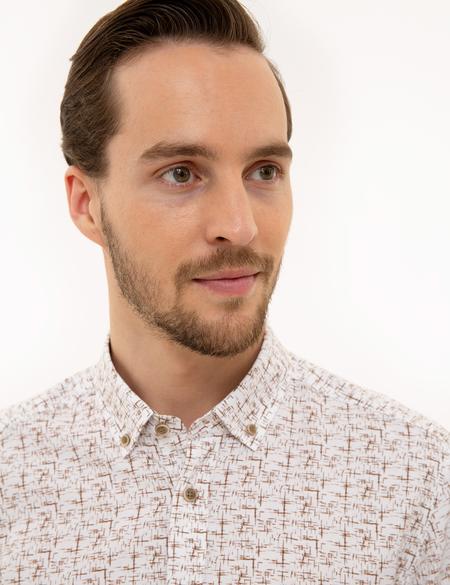 Kahverengi Slim Fit Gömlek - 50227387019