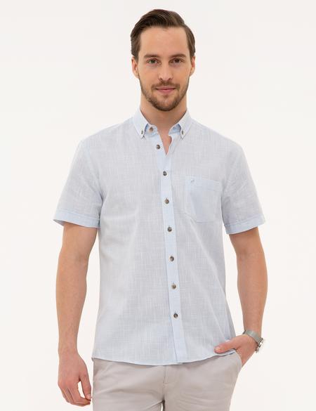 Açık Mavi Regular Fit Kısa Kollu Gömlek - 50227445007