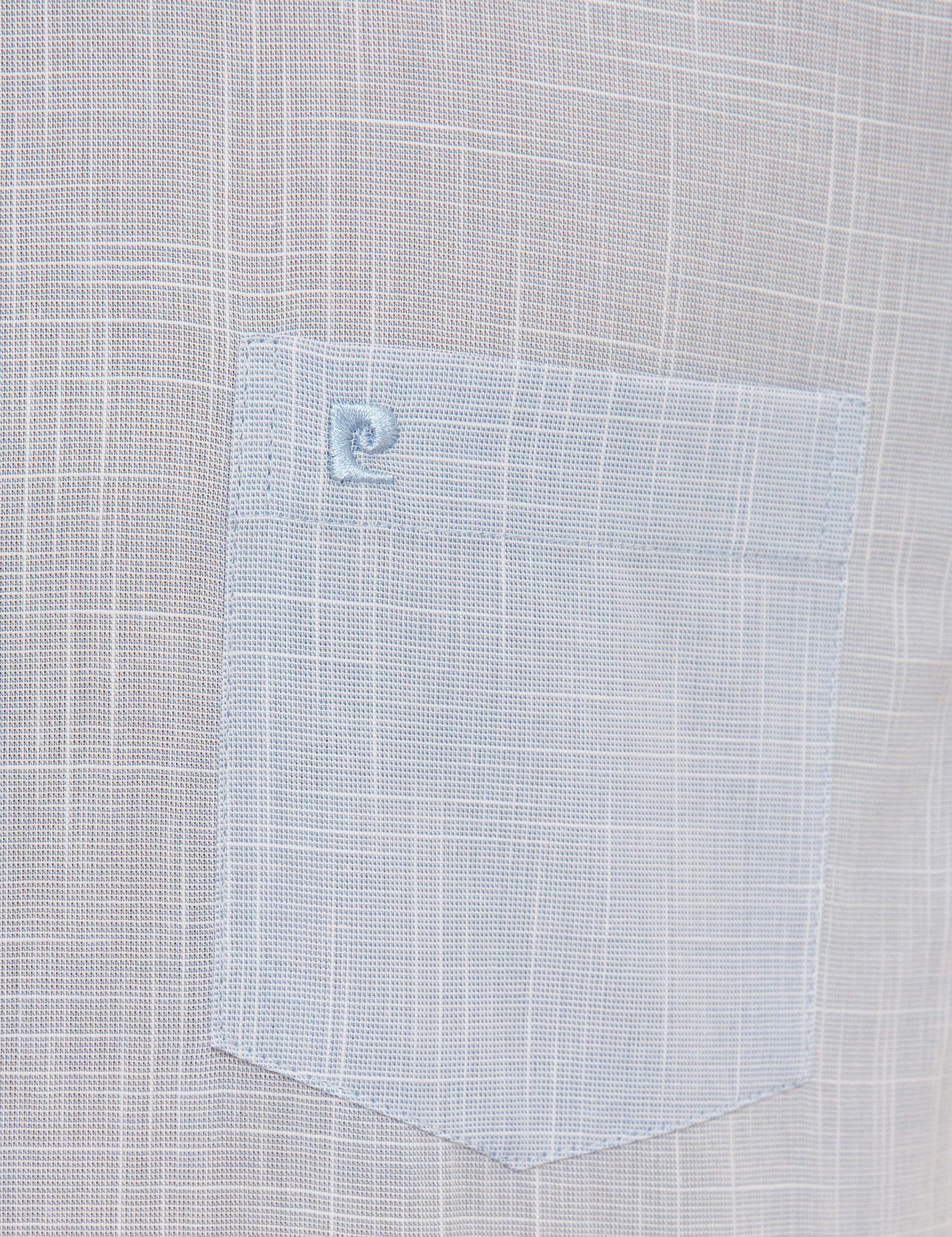 Açık Mavi Regular Fit Keten Görünümlü Kısa Kollu Gömlek