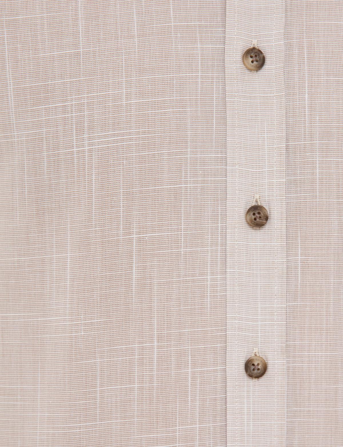 Bej Regular Fit Kısa Kollu Gömlek - 50227445034