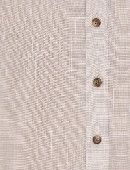 Bej Regular Fit Kısa Kollu Gömlek - 50227445034