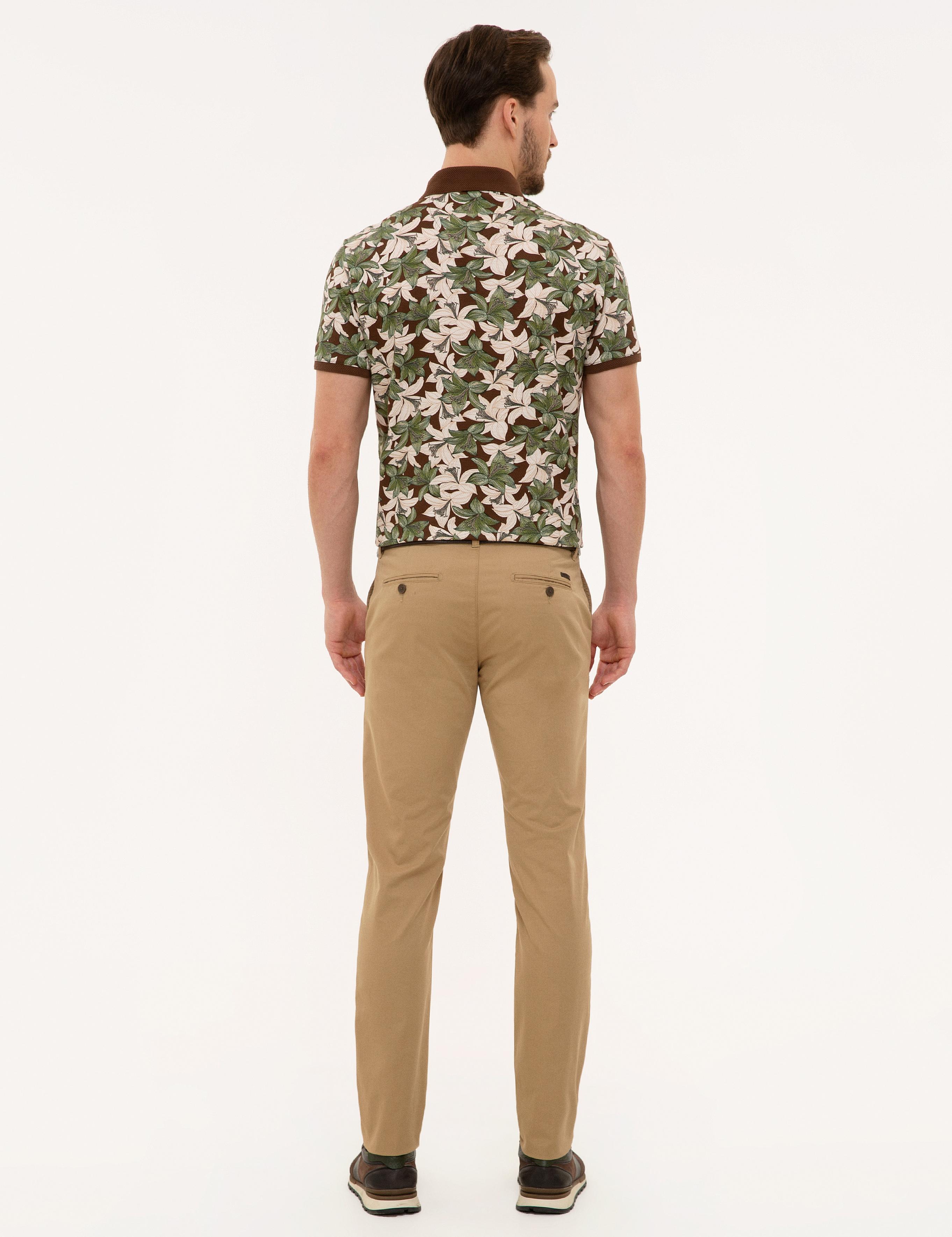 Camel Slim Fit Kanvas Pantolon