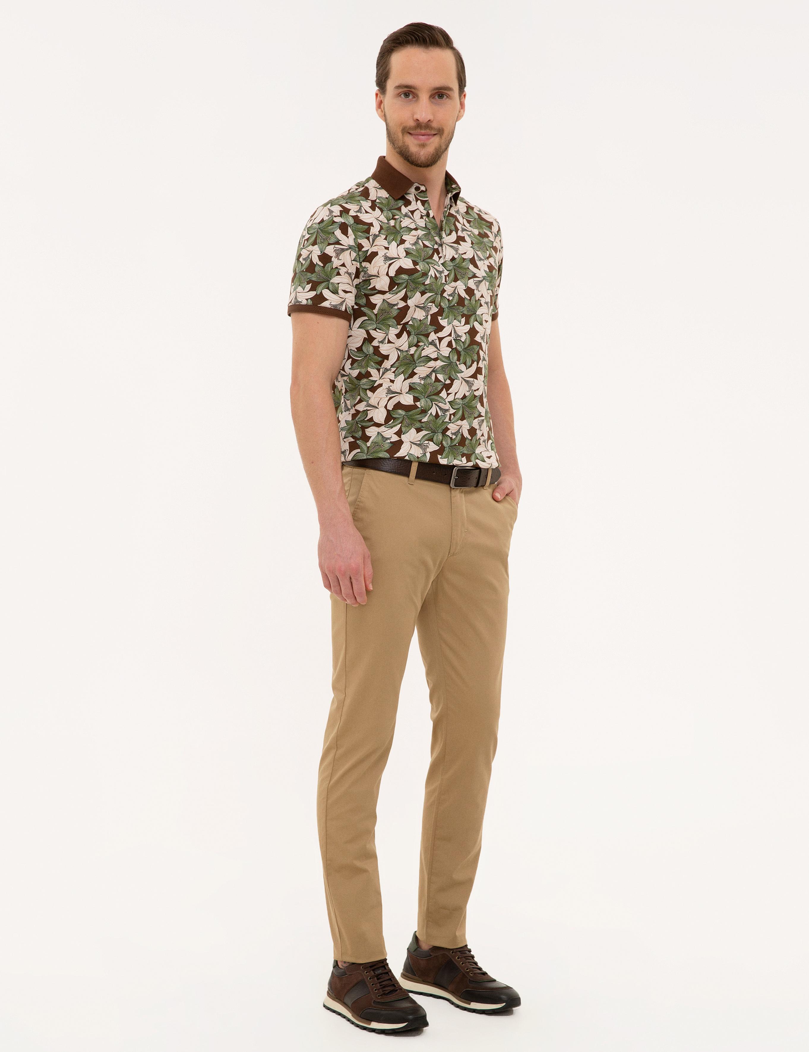 Camel Slim Fit Kanvas Pantolon