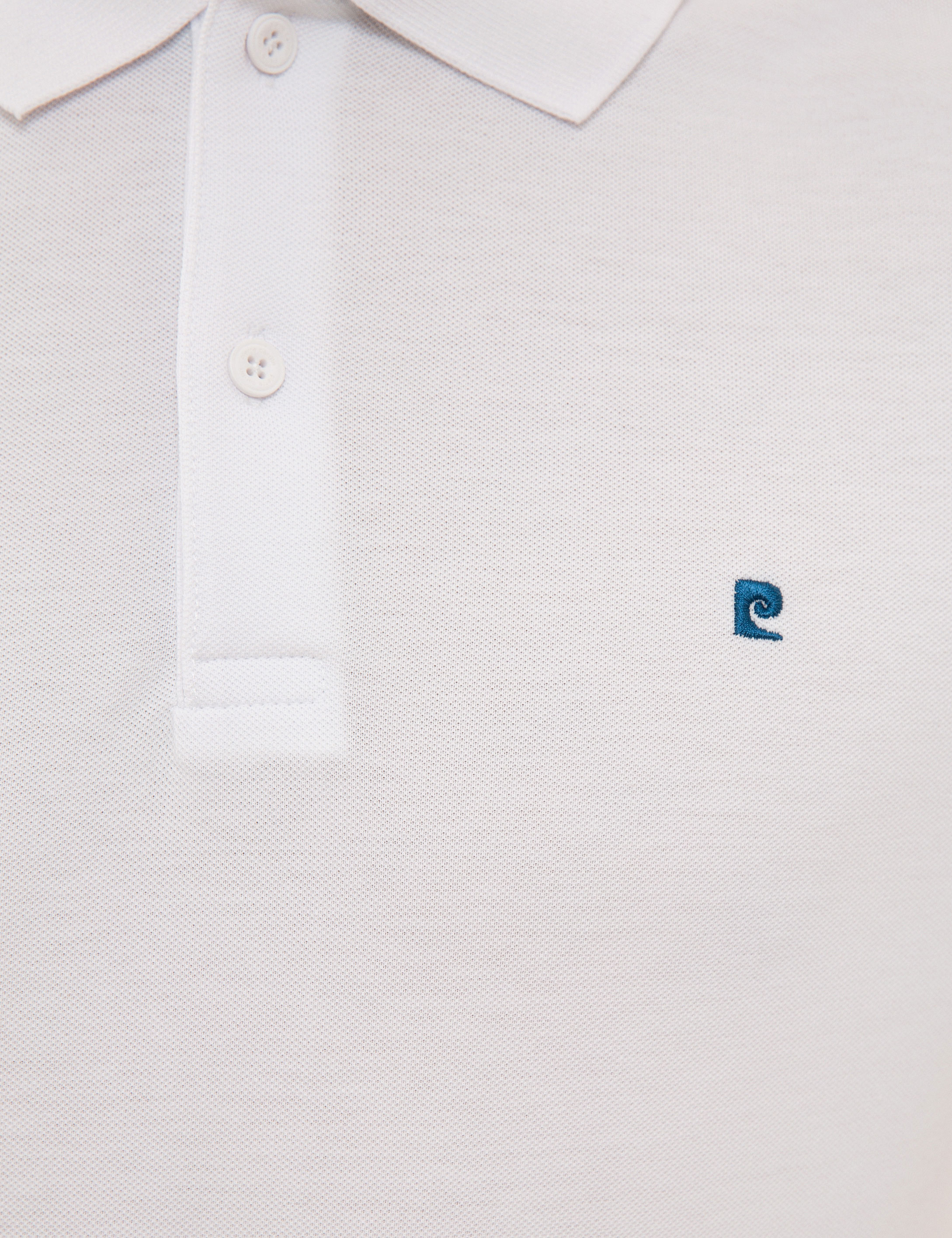 Beyaz Slim Fit Polo Yaka Basic Tişört - Image 6
