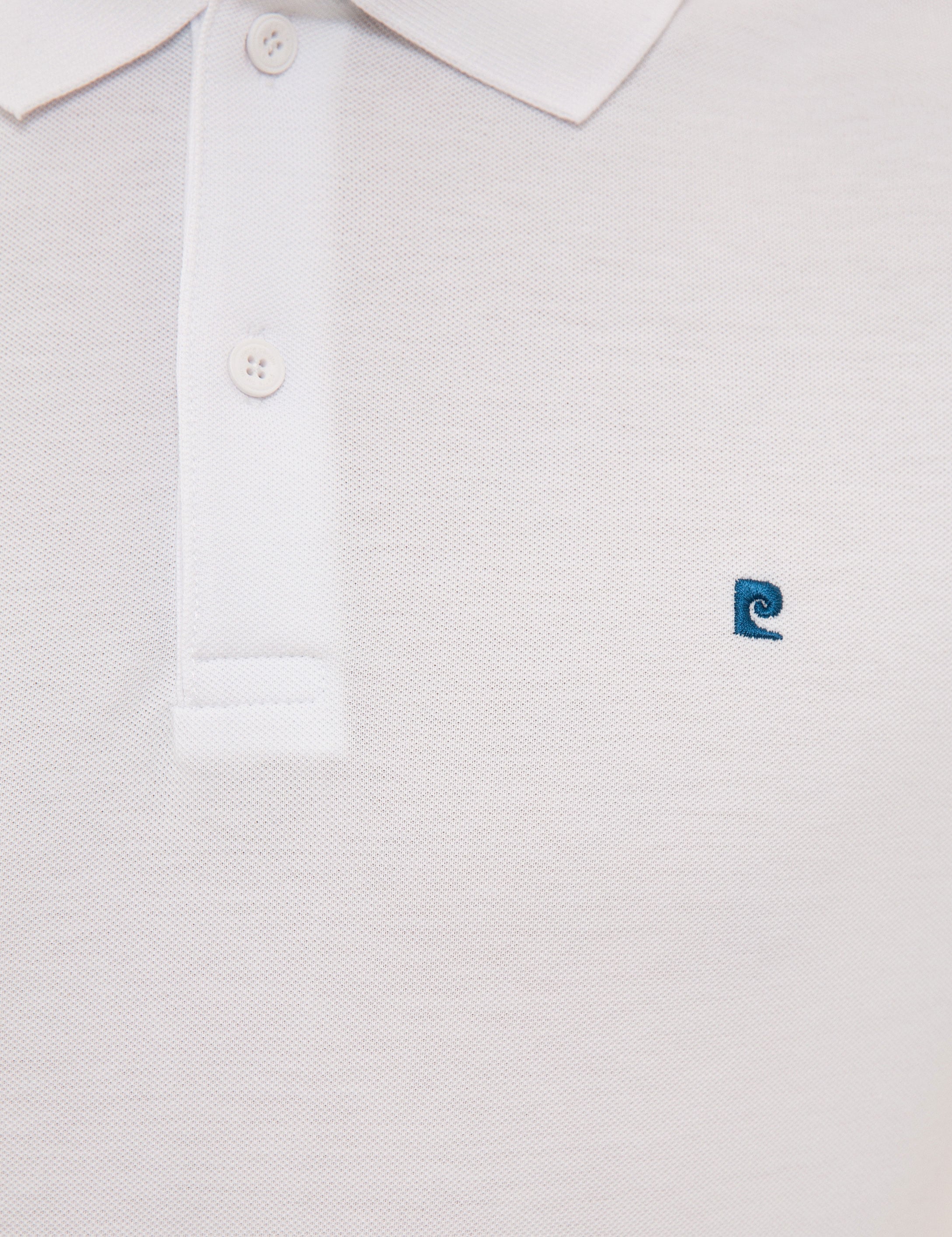 Beyaz Slim Fit Polo Yaka Basic Tişört