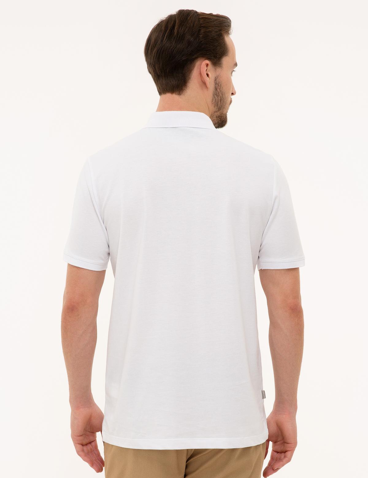 Beyaz Regular Fit Basic Polo Yaka T-Shirt - 50225513001
