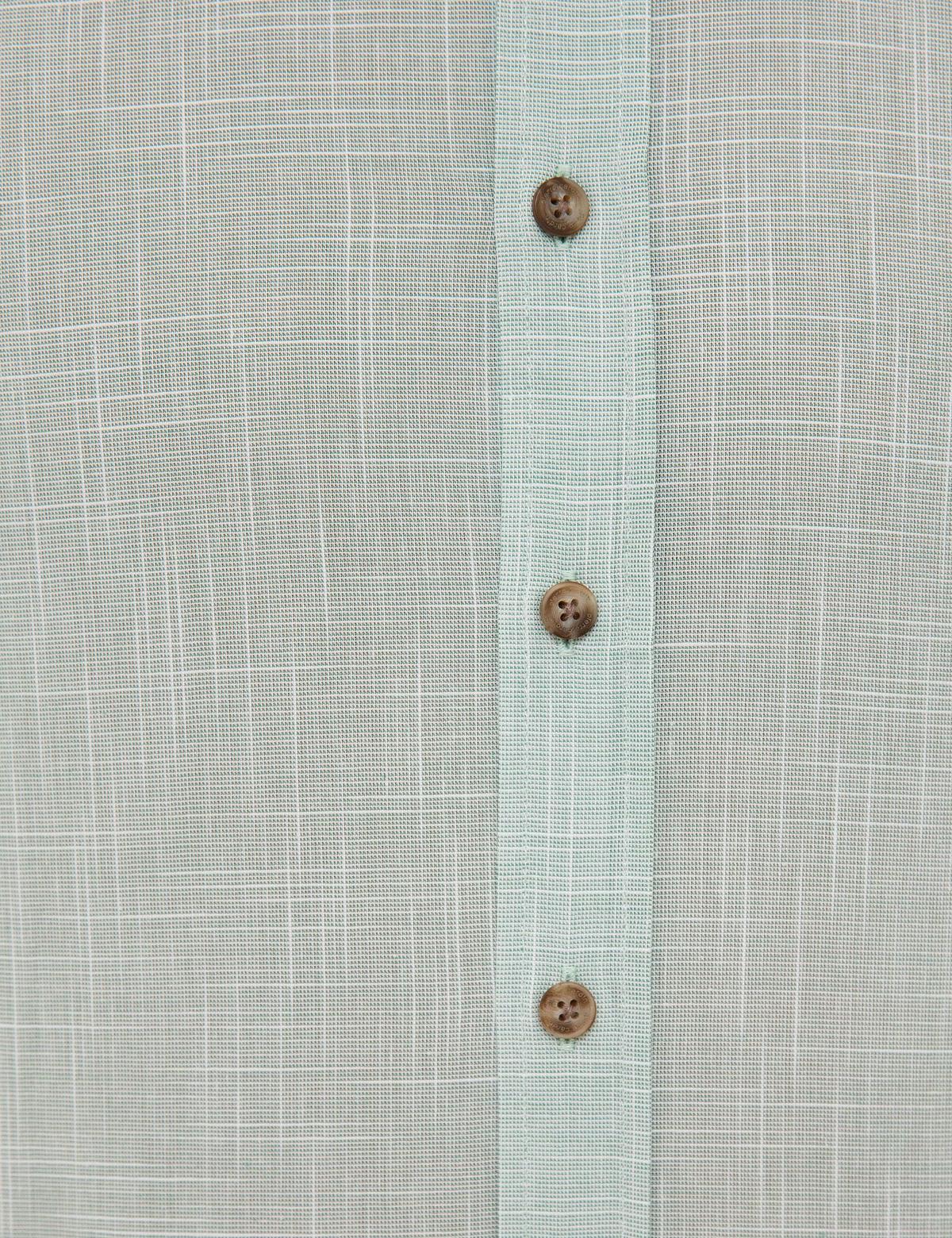 Yeşil Slim Fit Keten Görünümlü Gömlek - 50227444010