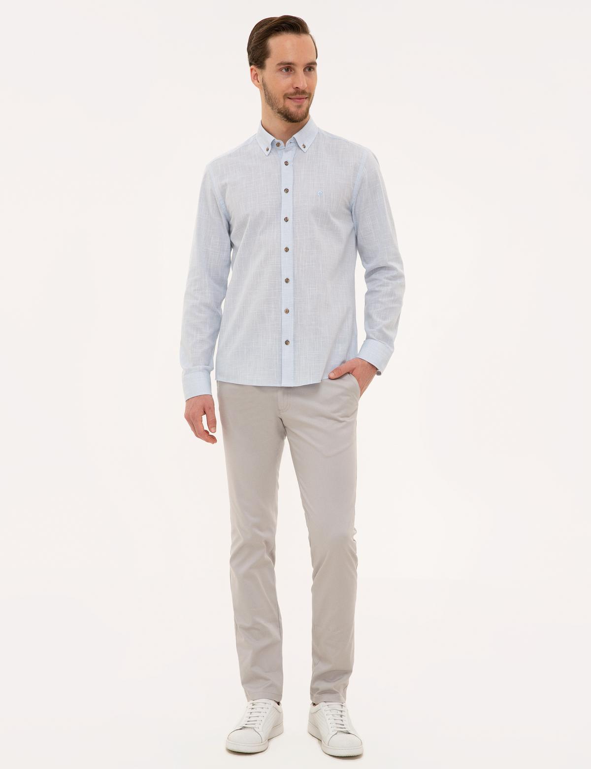 Açık Mavi Slim Fit Uzun Kollu Gömlek - 50227444006