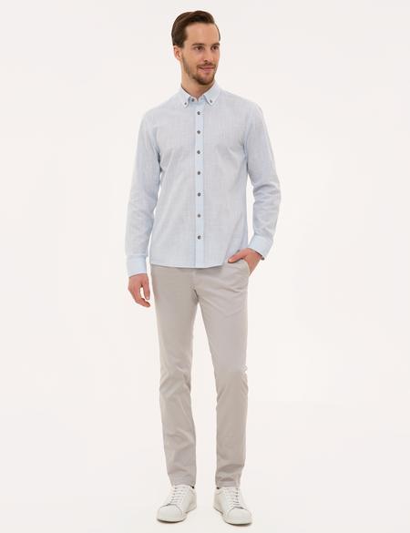 Açık Mavi Slim Fit Uzun Kollu Gömlek - 50227444006