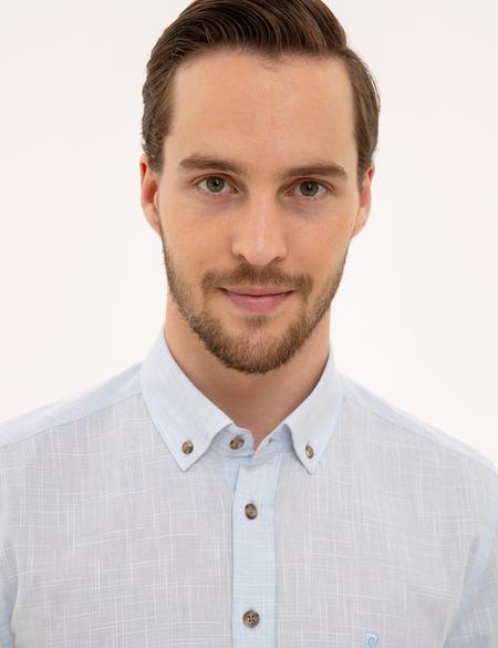 Açık Mavi Slim Fit Uzun Kollu Gömlek - 50227444006