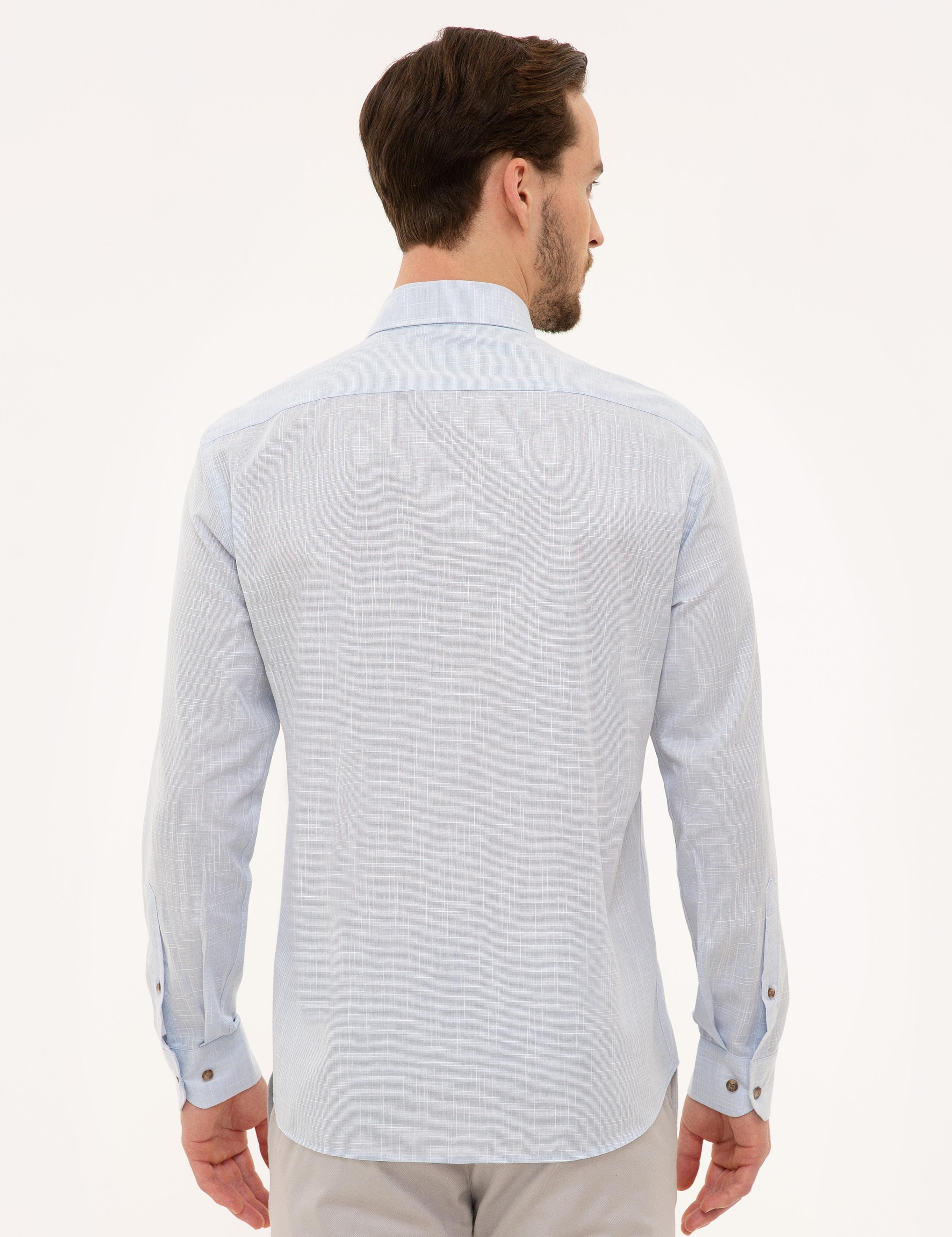 Açık Mavi Slim Fit Uzun Kollu Gömlek