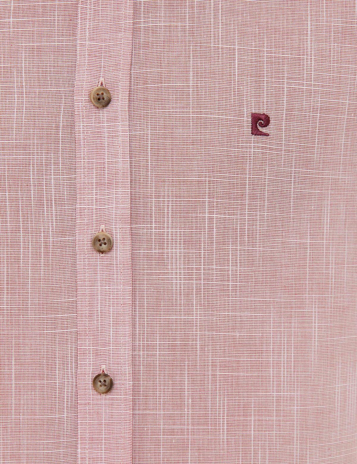 Bordo Slim Fit Keten Görünümlü Gömlek - 50227444023