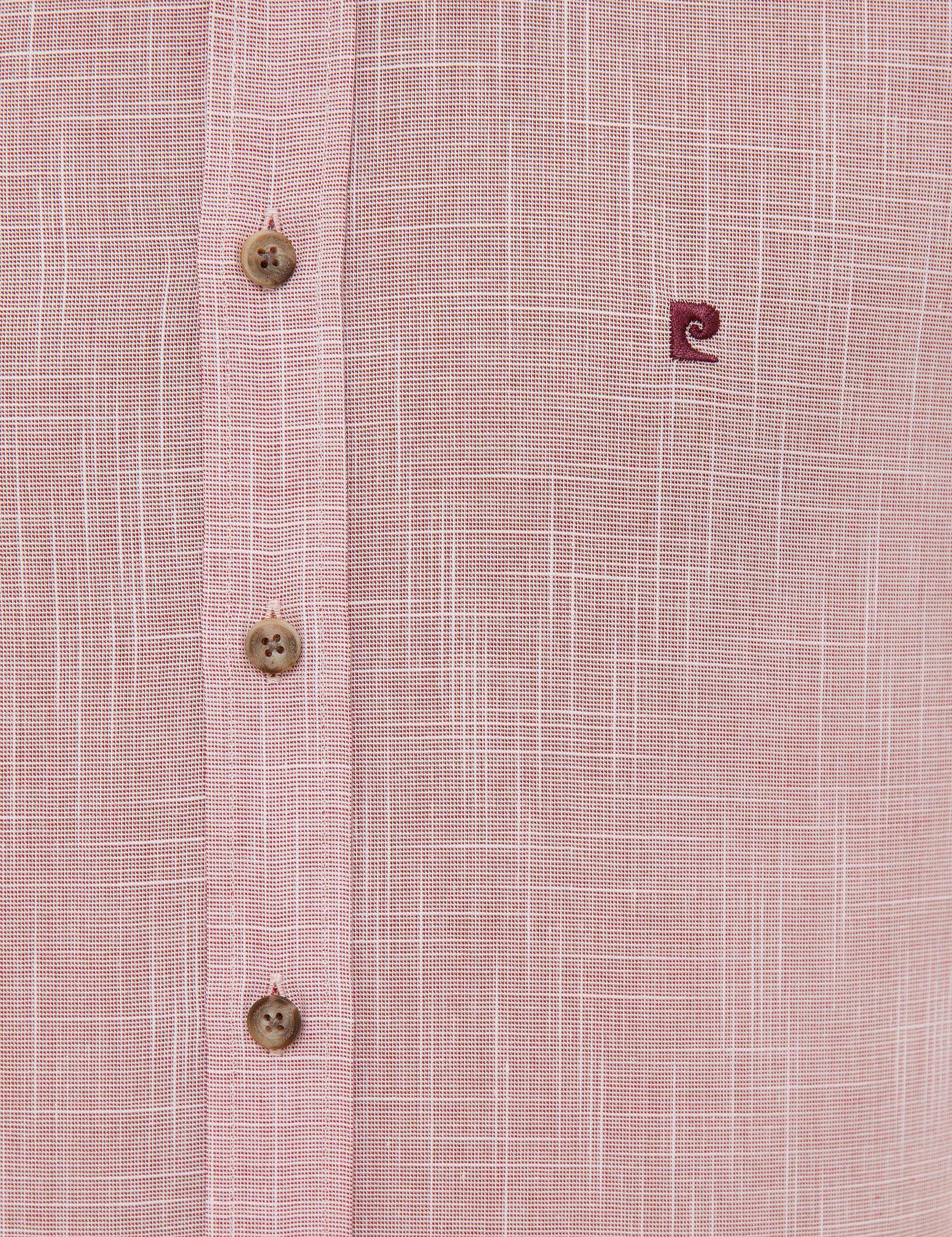 Bordo Slim Fit Keten Görünümlü Gömlek