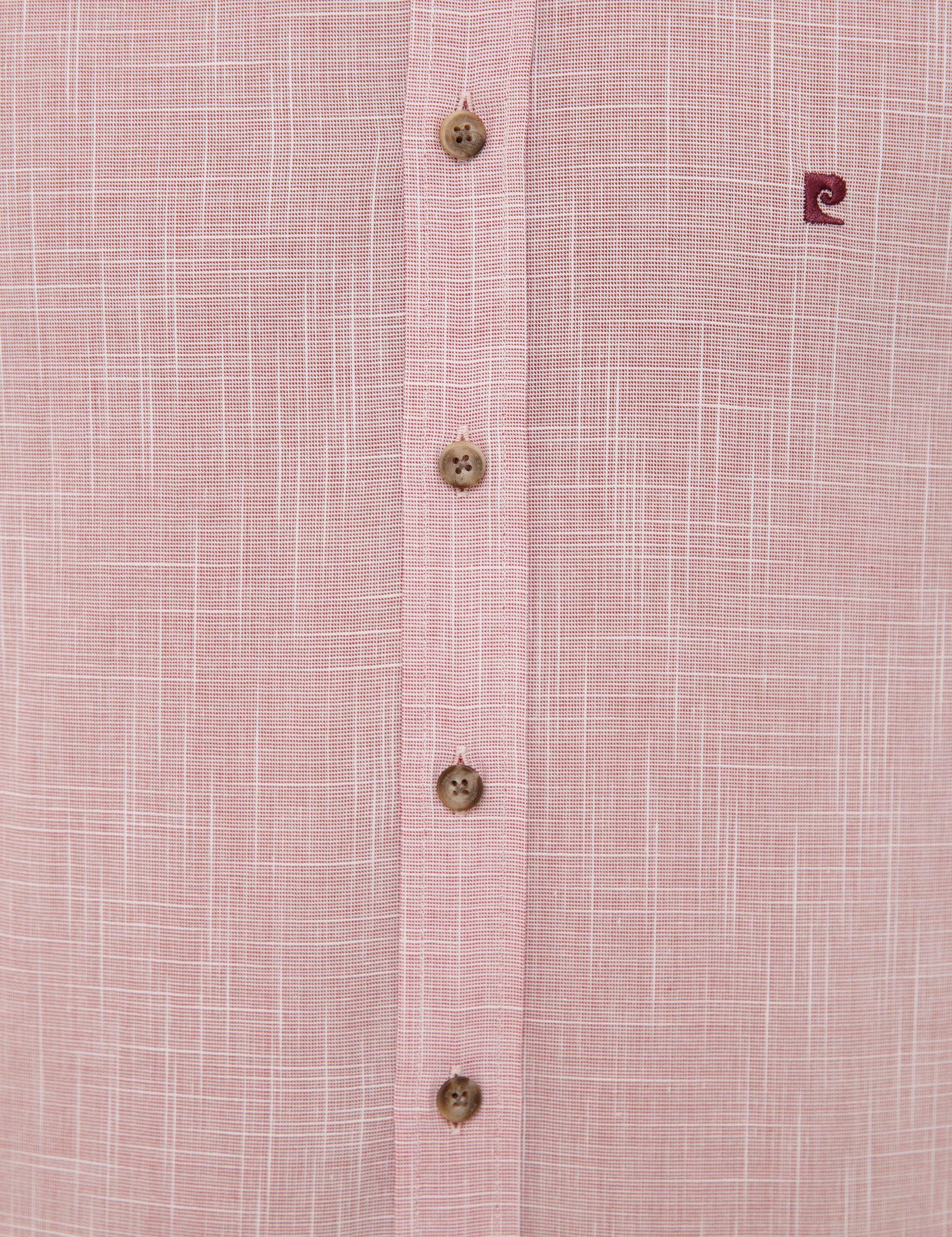 Bordo Slim Fit Keten Görünümlü Gömlek