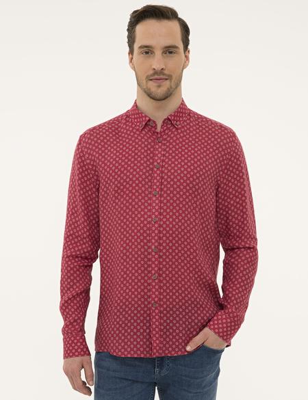 Bordo Regular Fit Uzun Kollu Gömlek - 50200507041