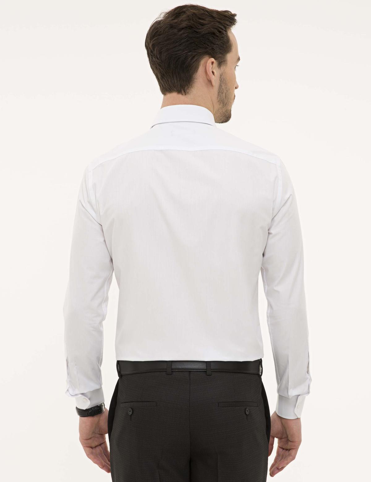 Beyaz Slim Fit Uzun Kollu Basic Gömlek - 50223121031