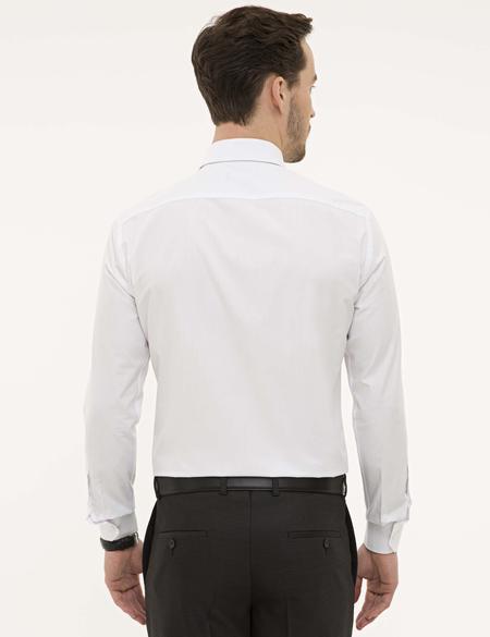 Beyaz Slim Fit Uzun Kollu Basic Gömlek - 50223121031