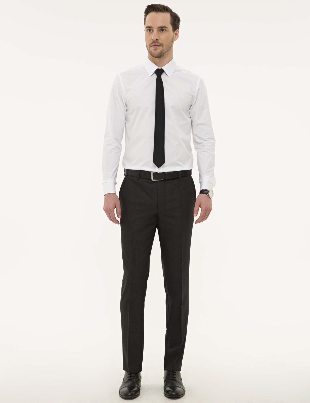 Beyaz Slim Fit Uzun Kollu Basic Gömlek - 50223121031