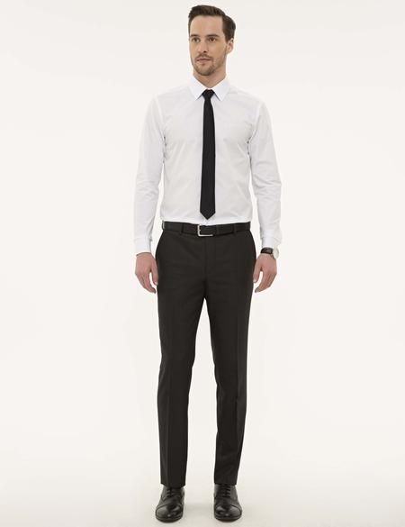 Beyaz Slim Fit Uzun Kollu Basic Gömlek - 50223121031