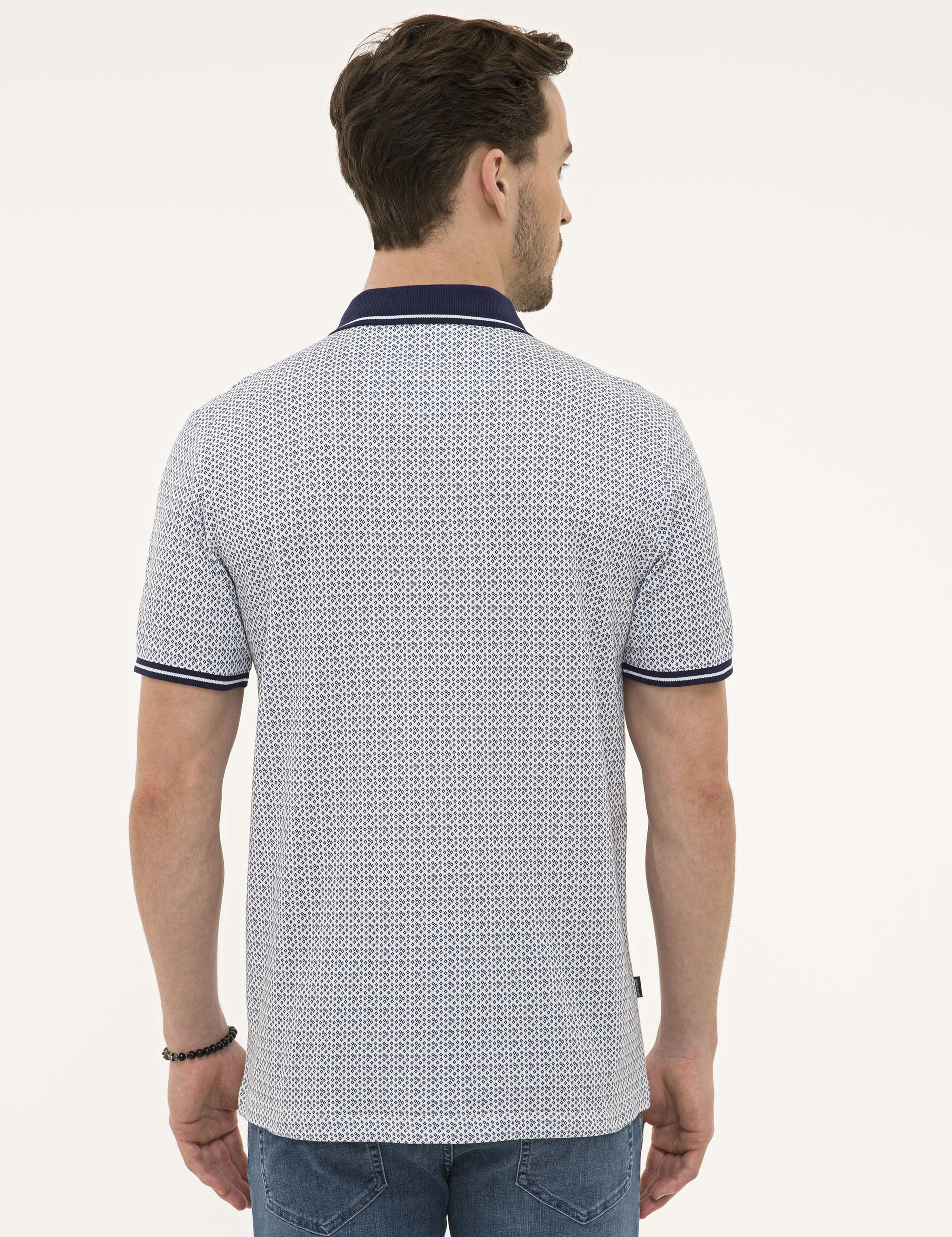 Beyaz Regular Fit Polo Yaka T-Shirt - Image 4