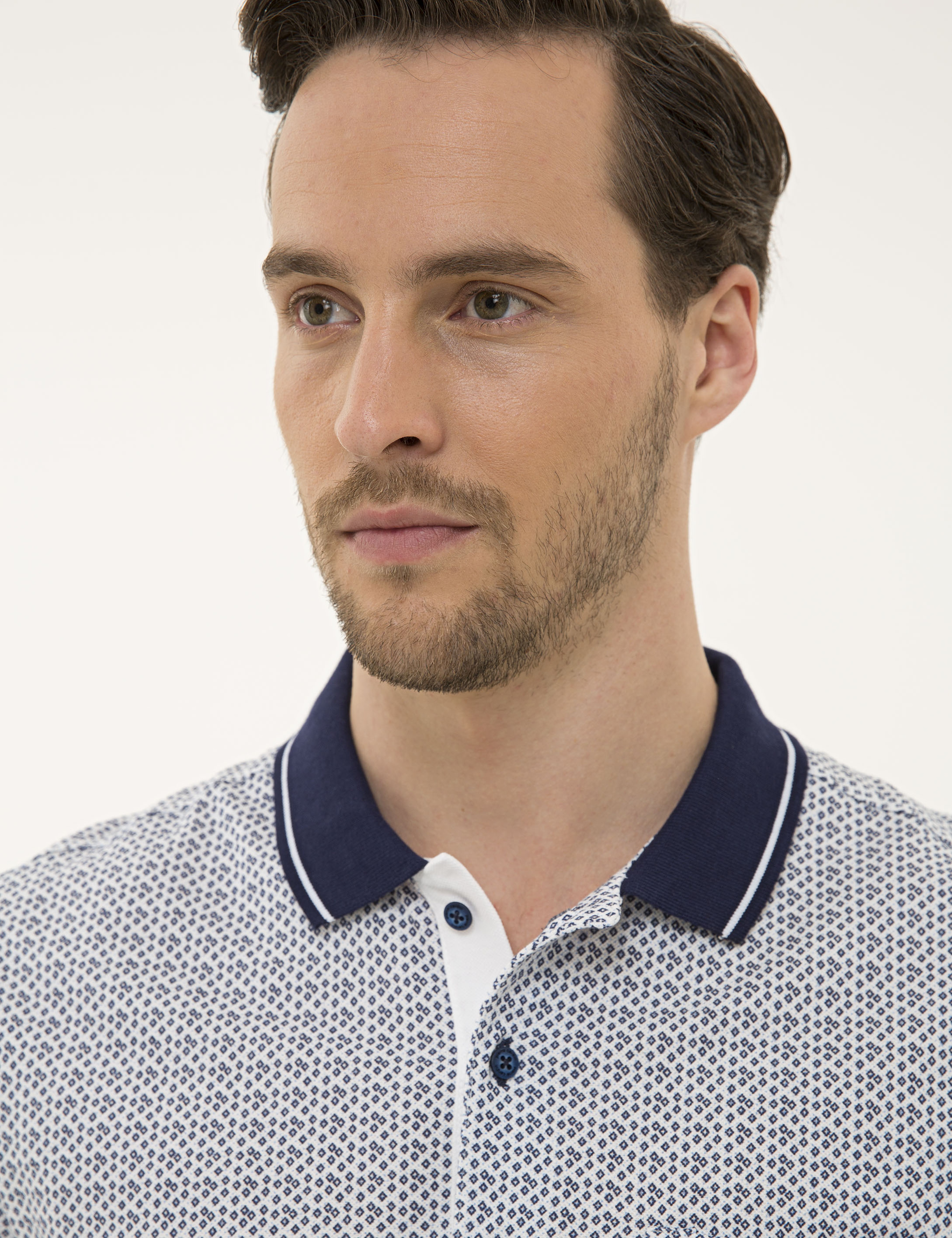 Beyaz Regular Fit Polo Yaka T-Shirt - Image 1
