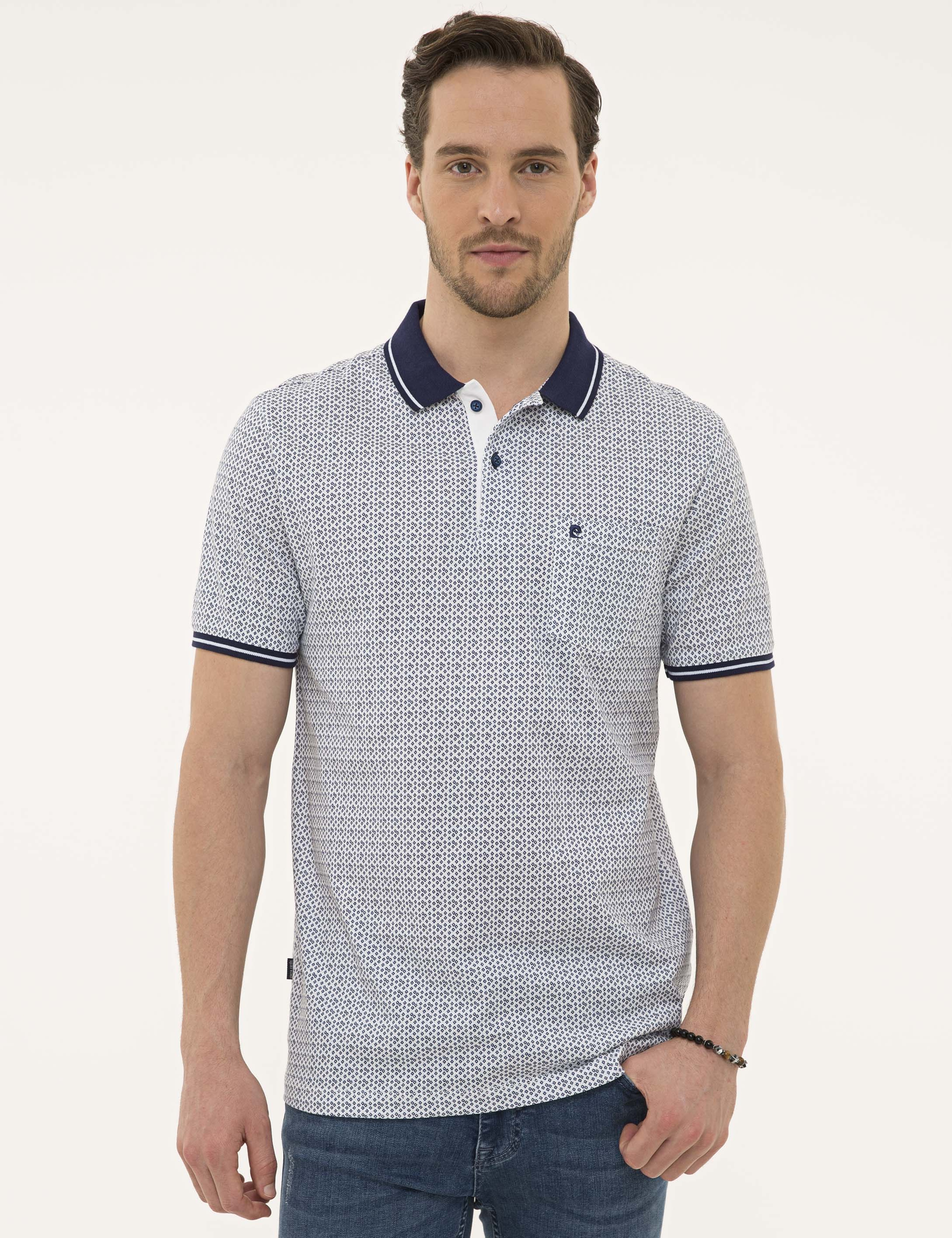 Beyaz Regular Fit Polo Yaka T-Shirt - Image 2
