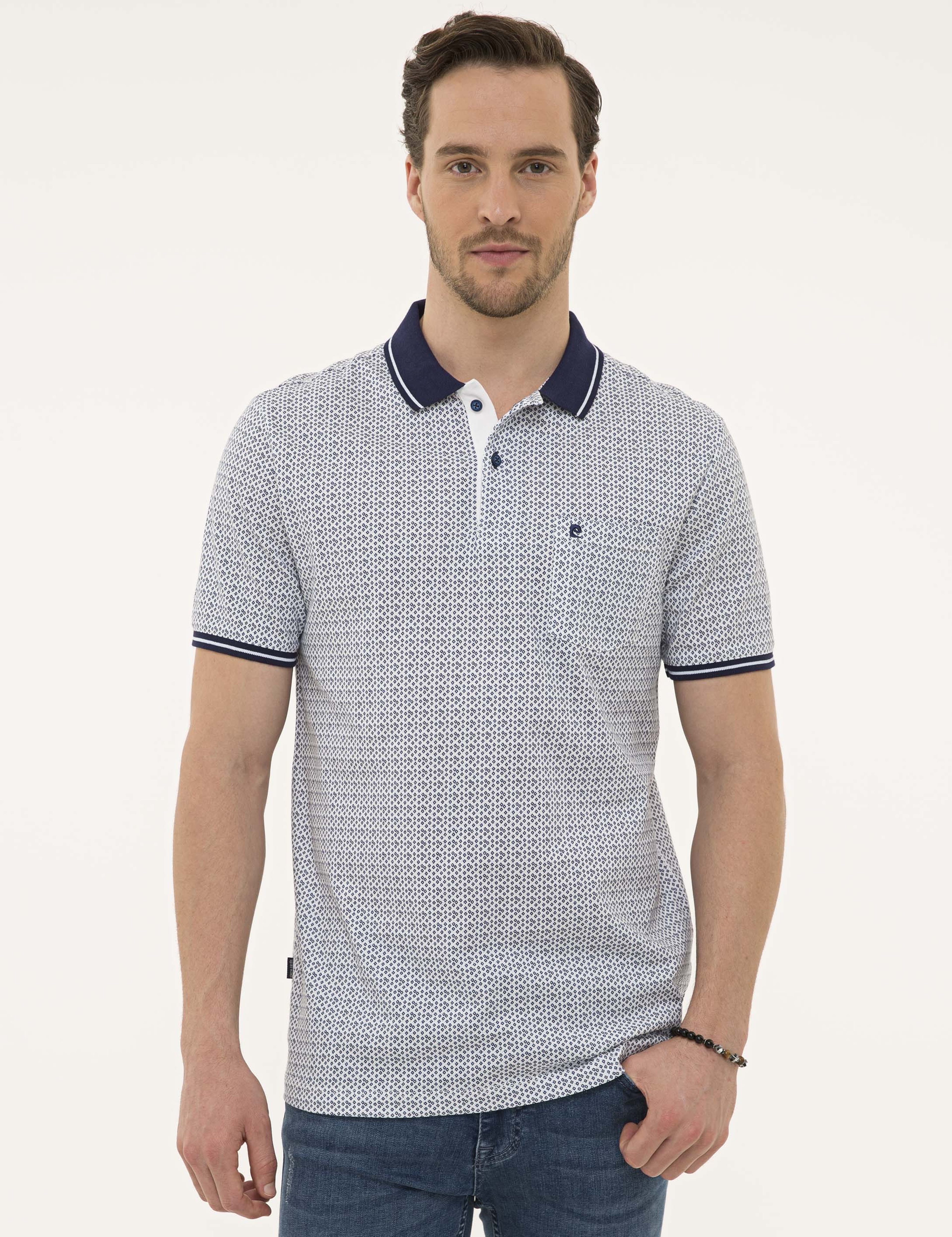 Beyaz Regular Fit Polo Yaka T-Shirt