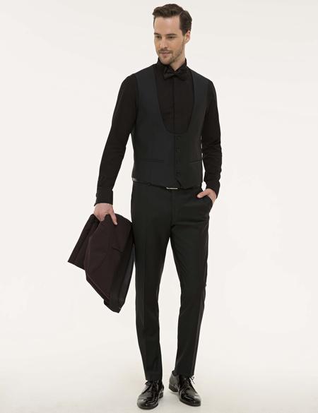 Bordo Yelekli Damatlık Smokin - 50224037047