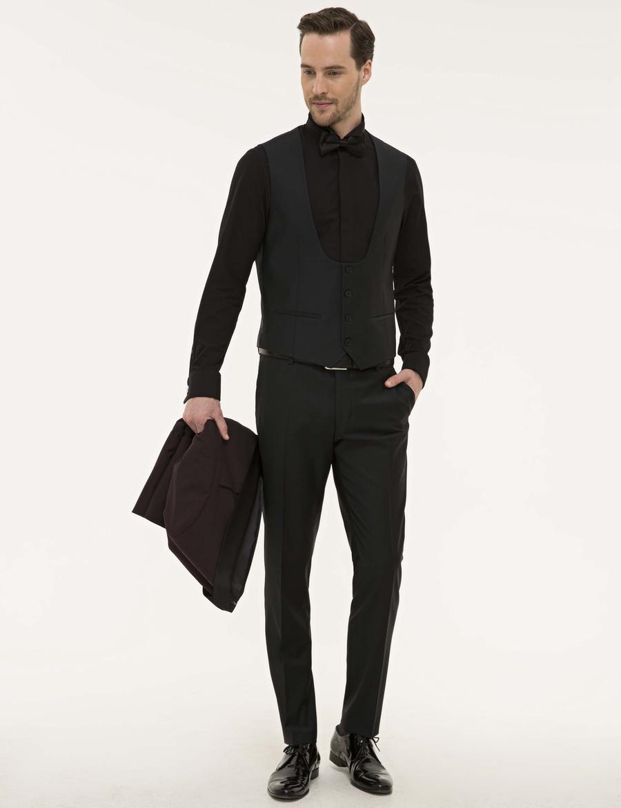 Bordo Yelekli Damatlık Smokin