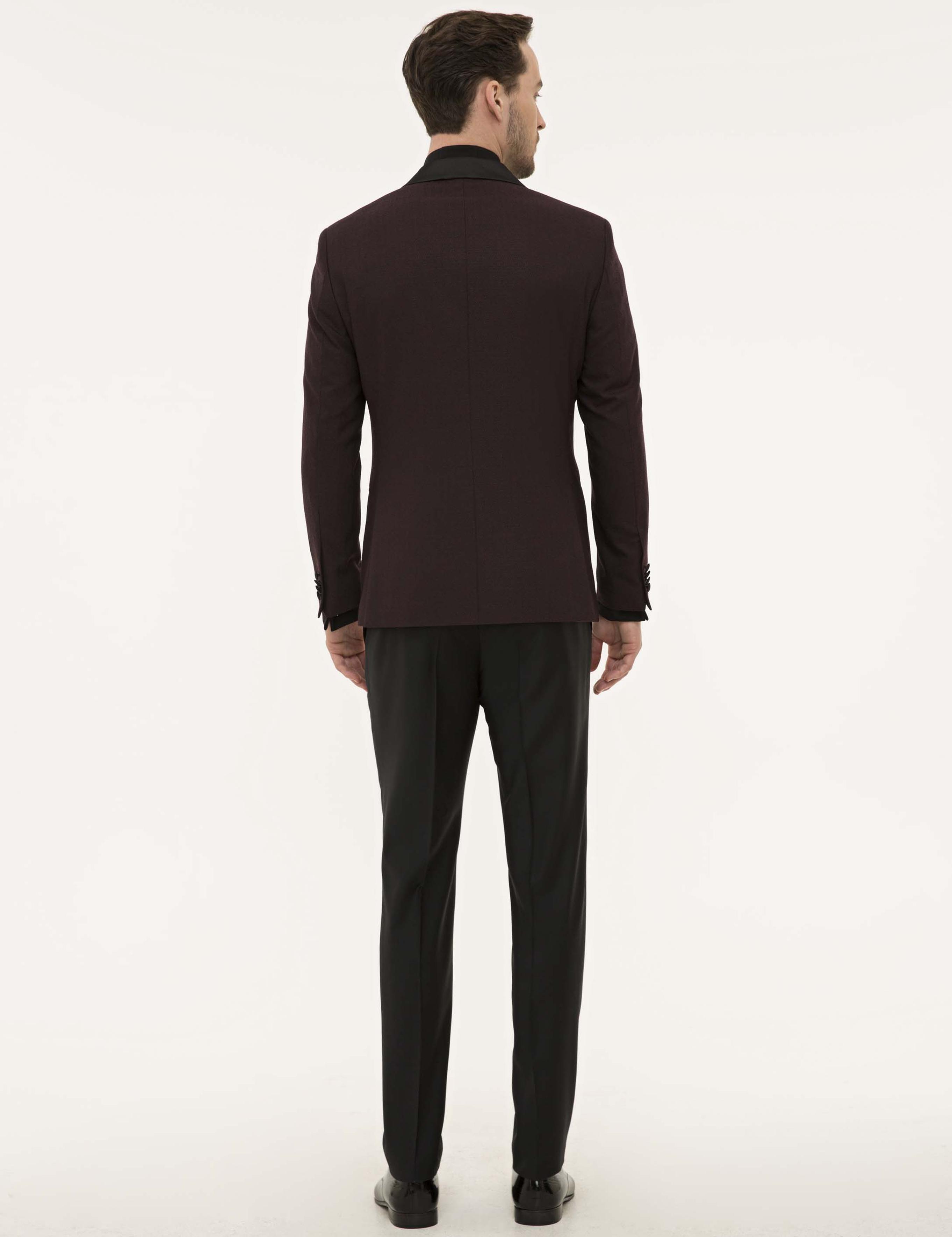 Bordo Yelekli Damatlık Smokin