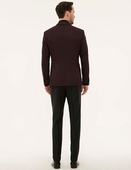 Bordo Yelekli Damatlık Smokin - 50224037047