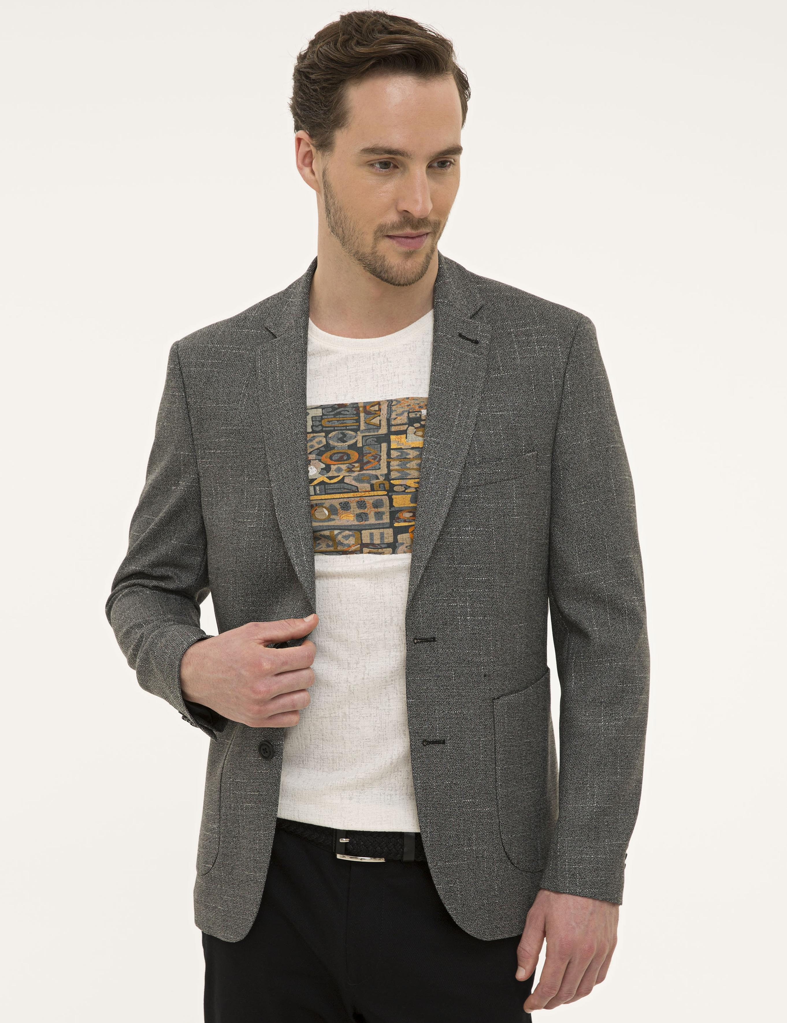 Füme Slim Fit Ceket