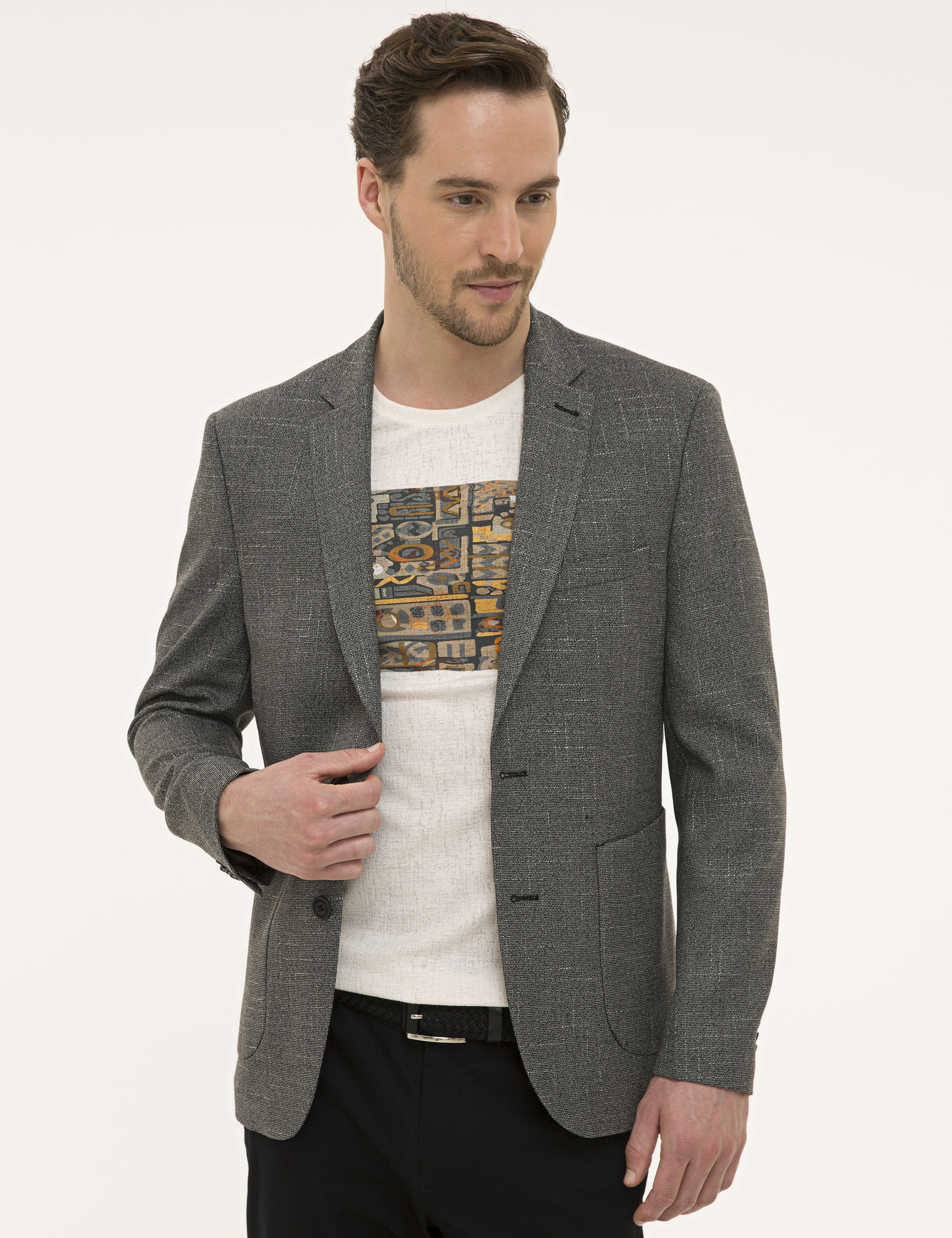 Füme Slim Fit Ceket - Image 1