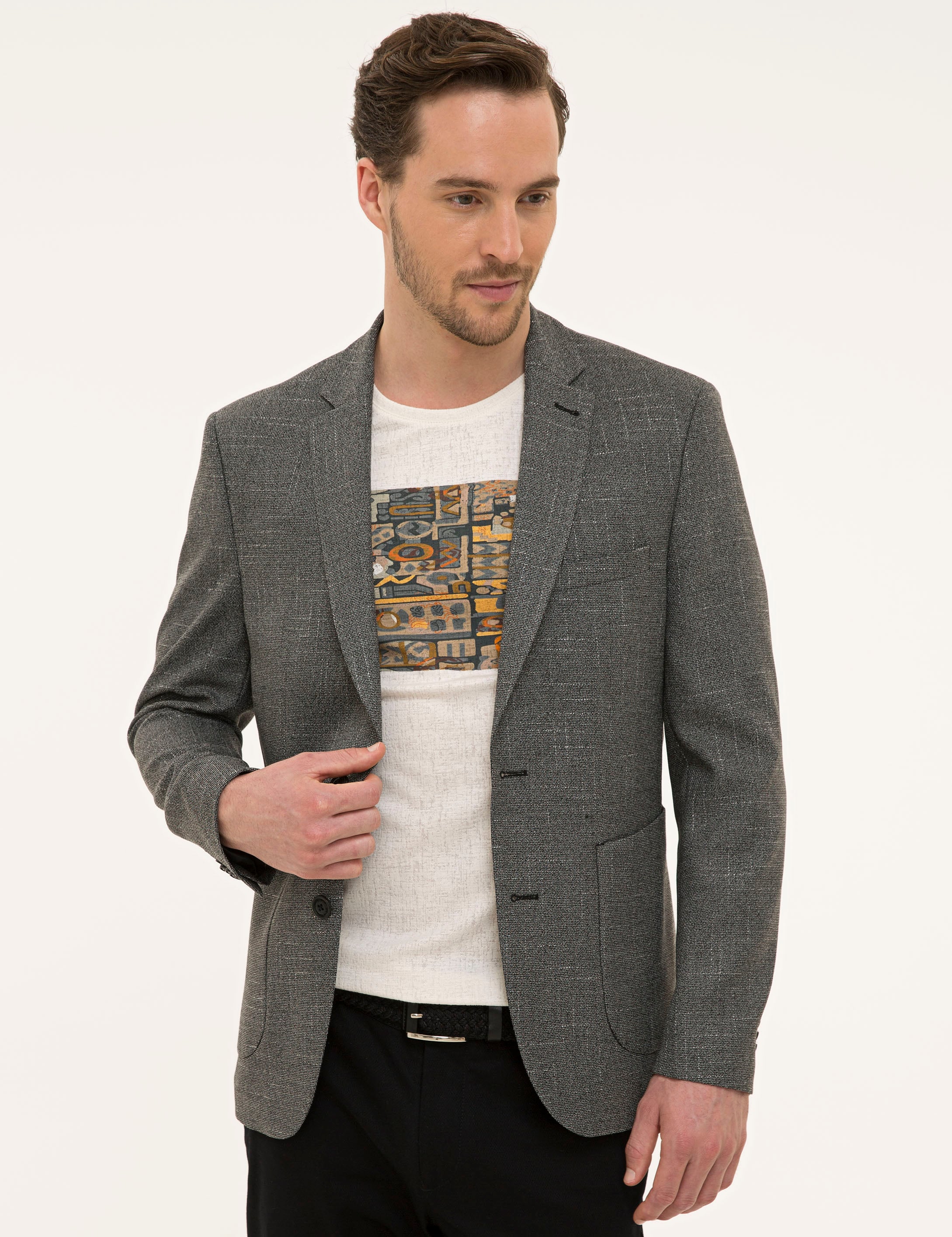 Füme Slim Fit Ceket