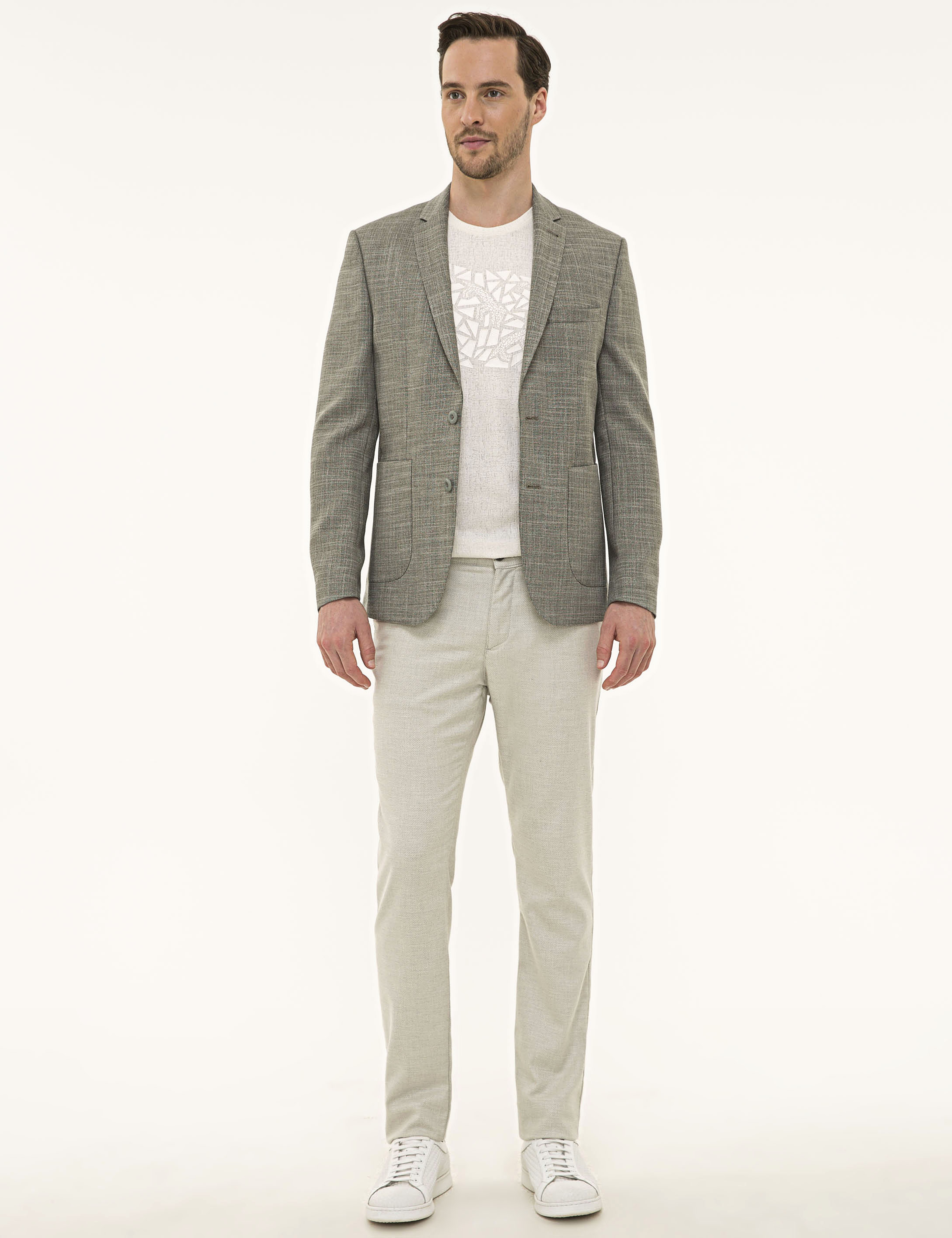 Yeşil Slim Fit Ceket - Image 5