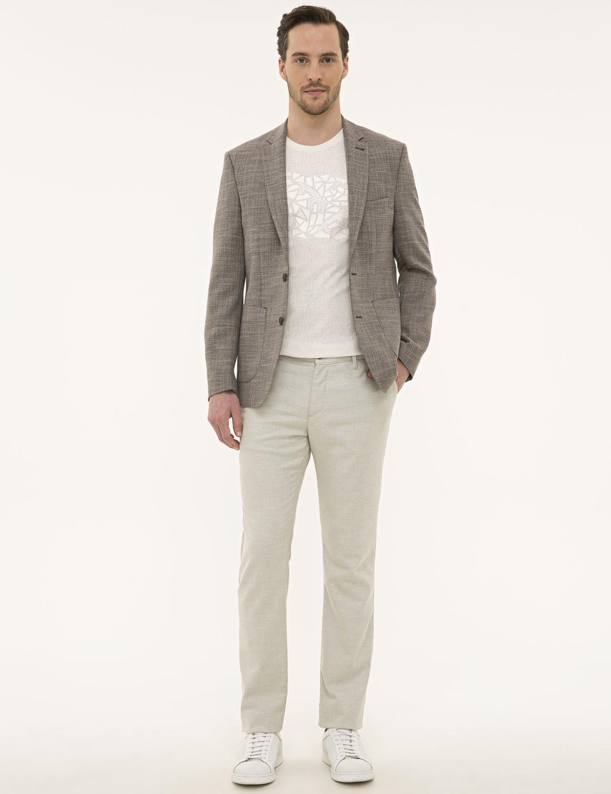 Açık Kahverengi Slim Fit Ceket - 50229785053